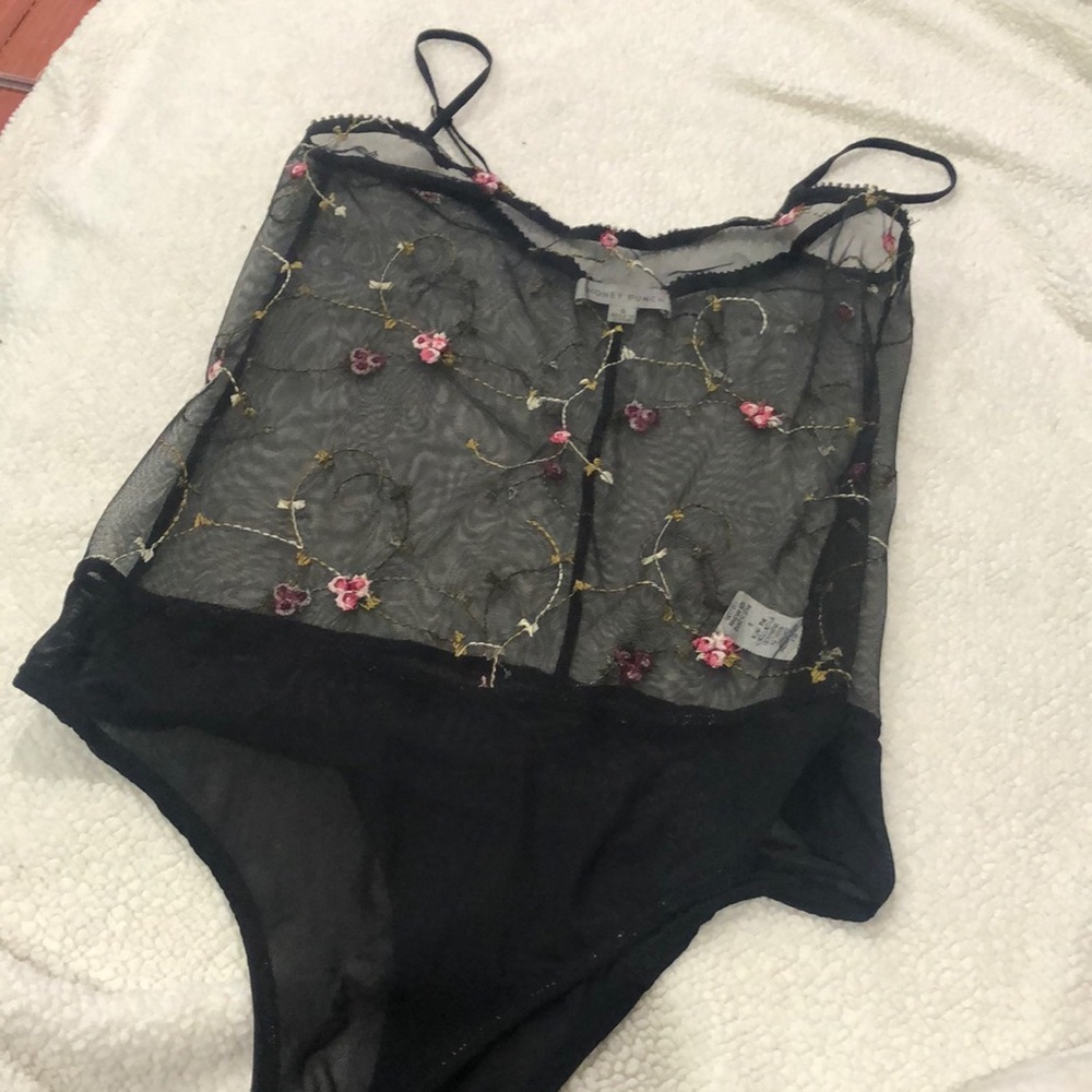 Mesh floral bodysuit